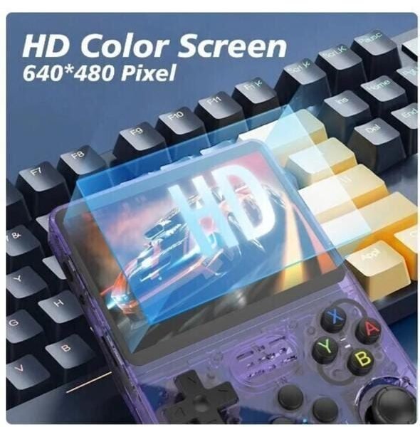 R36S Retro Game Box Classic Video Games Portable Handheld Pocket Console, Revisit Childhood, Retro Old Video Game (Best Gift & Fun) for All Ages 64 GB with Full HD Screen, Video Game Hand, Single Player, 3.5" Screen (Purple, 15000+ Games, Super Contra, Mario, 90 Tank, & Many More Remote Game for Kids, Loved by Fans of Game Pad Playstation PS5, PS4, PS3, PS2,PS1, Xbox, Nintendo switch)