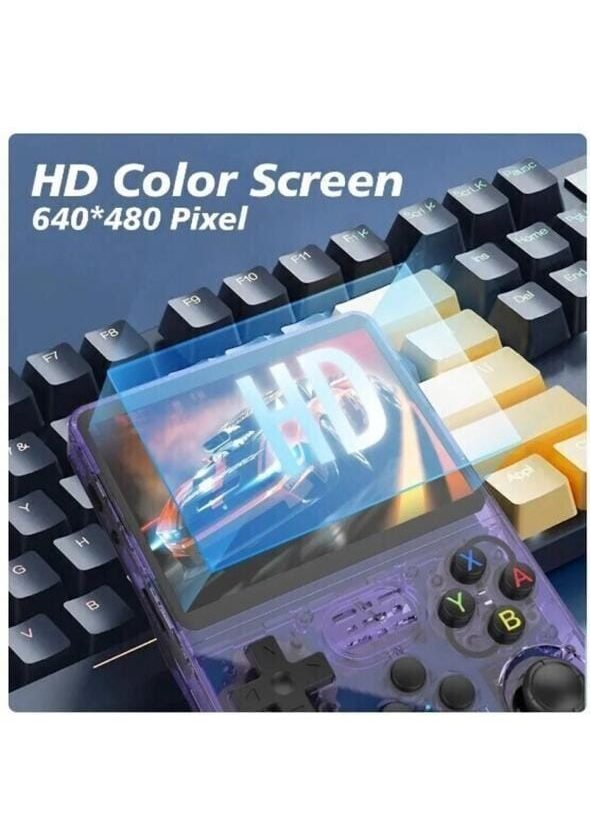 R36S Retro Game Box Classic Video Games Portable Handheld Pocket Console, Revisit Childhood, Retro Old Video Game (Best Gift & Fun) for All Ages 64 GB with Full HD Screen, Video Game Hand, Single Player, 3.5" Screen (Purple, 15000+ Games, Super Contra, Mario, 90 Tank, & Many More Remote Game for Kids, Loved by Fans of Game Pad Playstation PS5, PS4, PS3, PS2,PS1, Xbox, Nintendo switch)